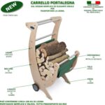 Carrello Portalegna in Legno Telo Verde o Marrone - immagine 9