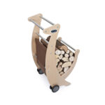 Carrello Portalegna in Legno Telo Verde o Marrone - immagine 4