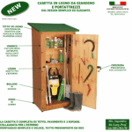 Armadio Porta Attrezzi da Esterno-Giardino in Legno in 2 misure - immagine 3