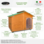 Cucce In Legno Gigante 4XL con Pensilina - immagine 5