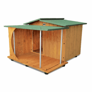 Cucce in Legno Oasi con Veranda Coperta e Lato Riparato in 4 Misure