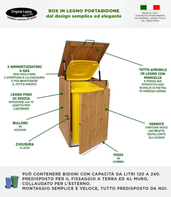 Box Porta Rifiuti in Legno - immagine 7