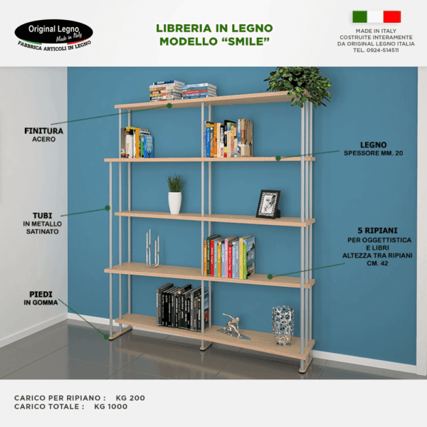 Libreria in Legno Smile - immagine 3