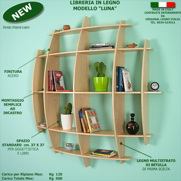 Libreria in Legno Luna - immagine 4
