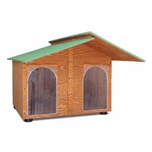 Cucce In Legno Gigante 4XL Doppio Ingresso con Pensilina in 2 Versioni